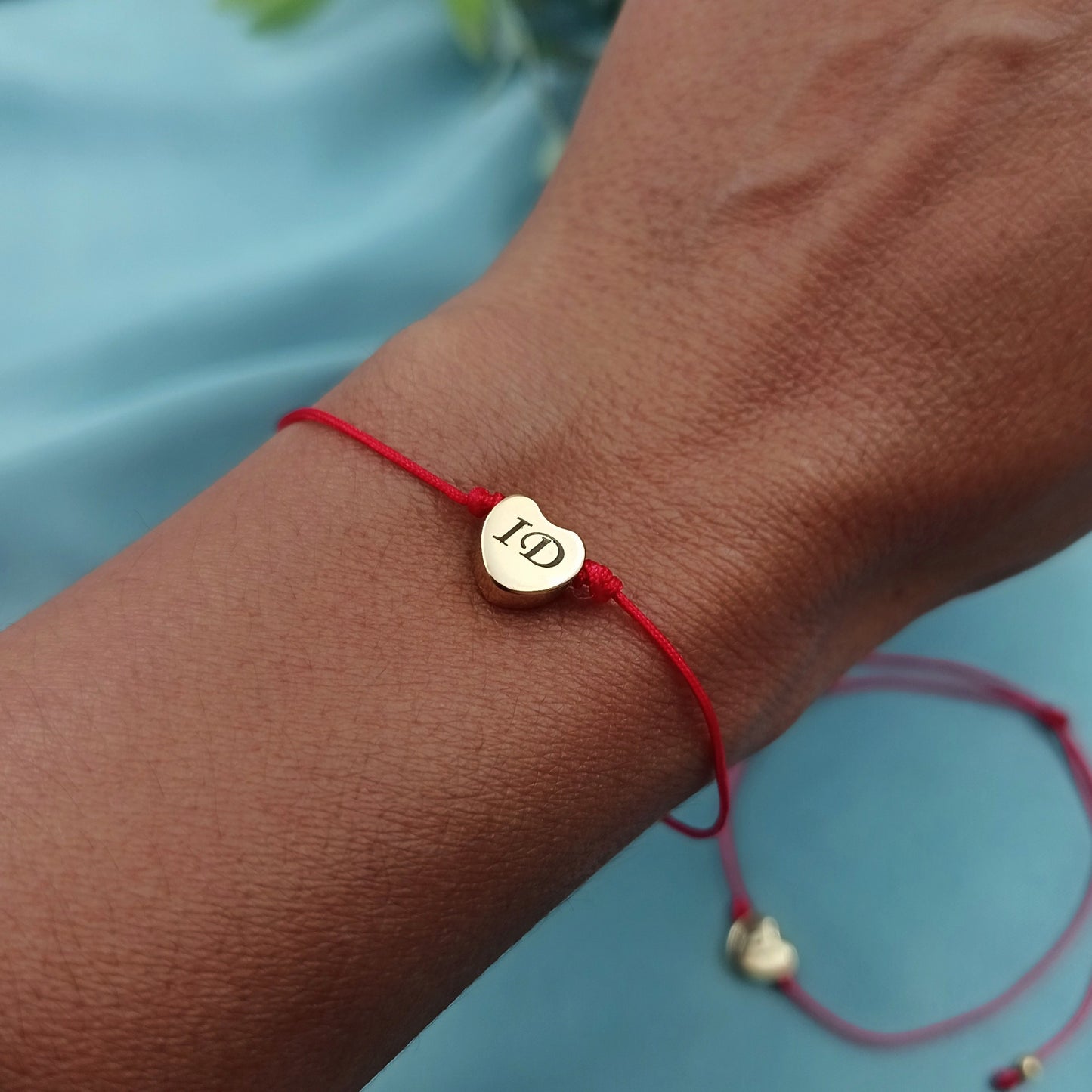 Pulseras Pareja Corazoncito con Grabado Plata 925 Enchapado en Oro