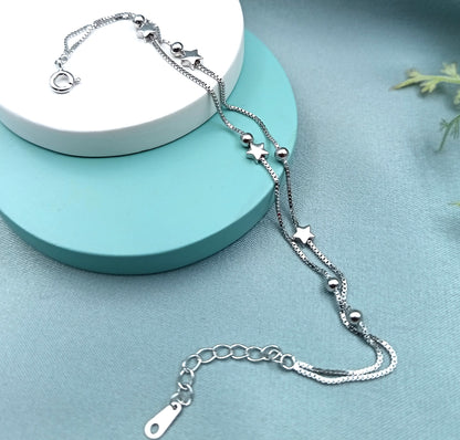 Pulsera doble Estrellas 3D y Abalorios
