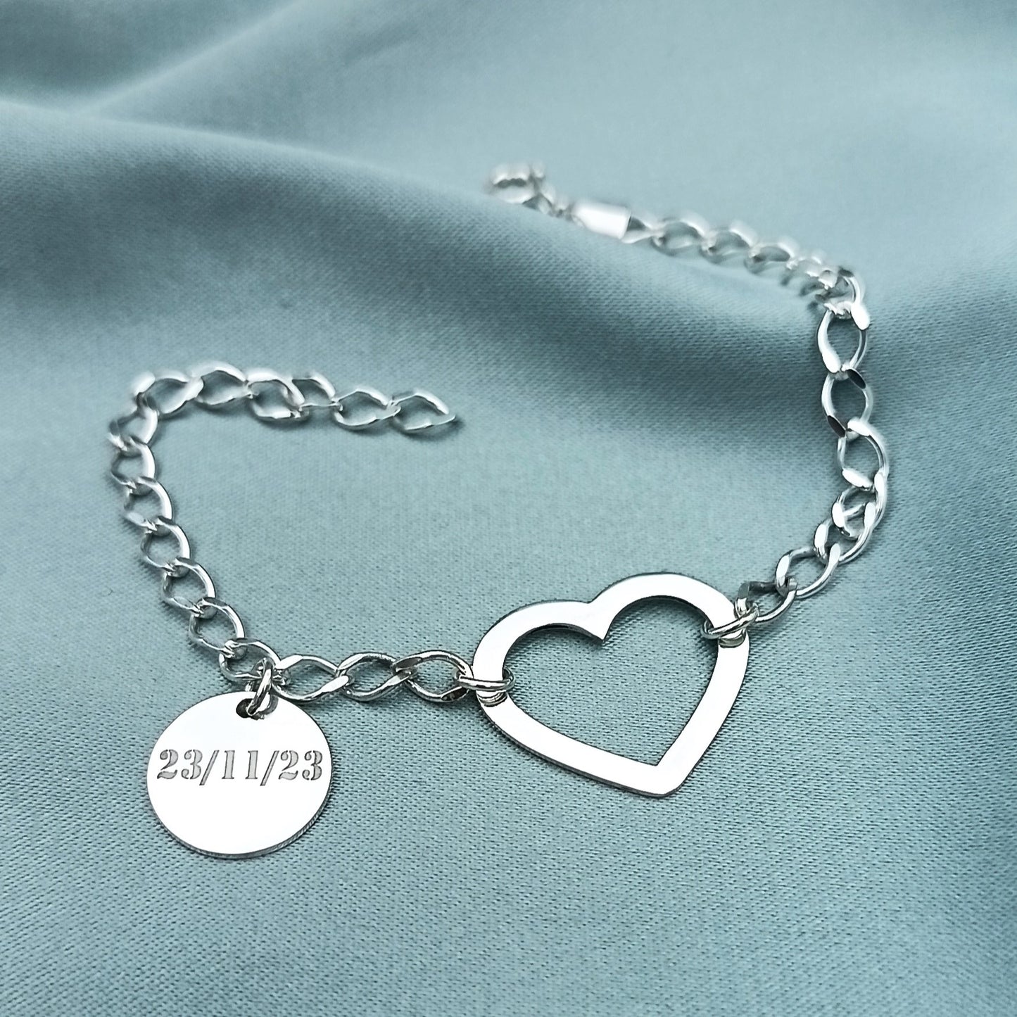 Pulsera Personalizada Corazón Plaquita