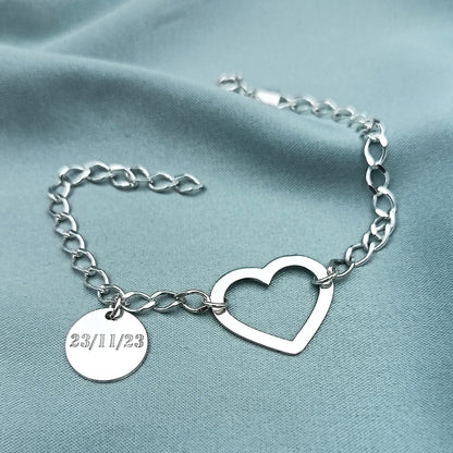 Pulsera Personalizada Corazón Plaquita
