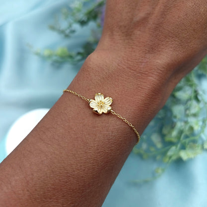 Pulsera Florecer Dorada