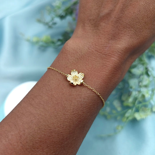 Pulsera Florecer Dorada