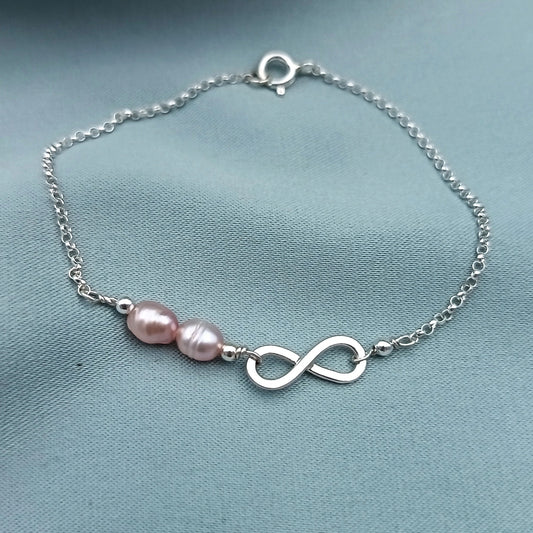 Pulsera Infinito con perlas