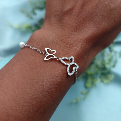 Pulsera Mariposas y Perla