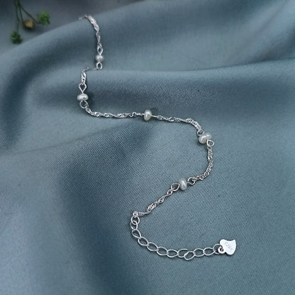 Pulsera Cuentas Plata y Perlas