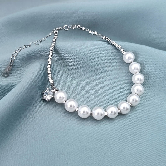 Pulsera Plata y Perlas