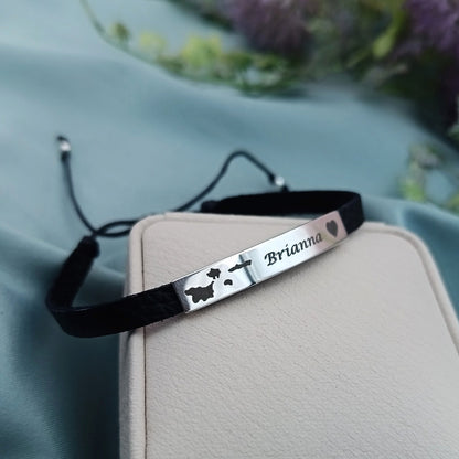 Pulsera Plata y Cuero