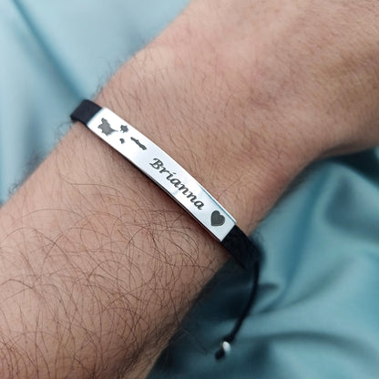 Pulsera Plata y Cuero