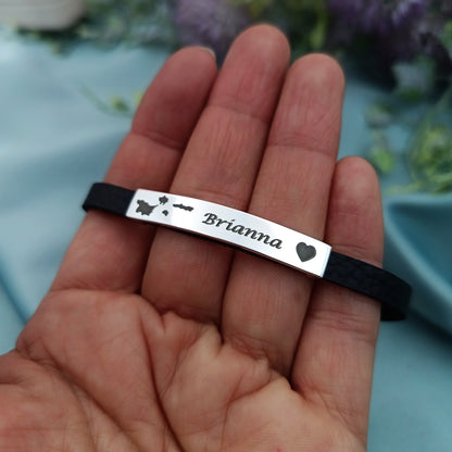 Pulsera Plata y Cuero