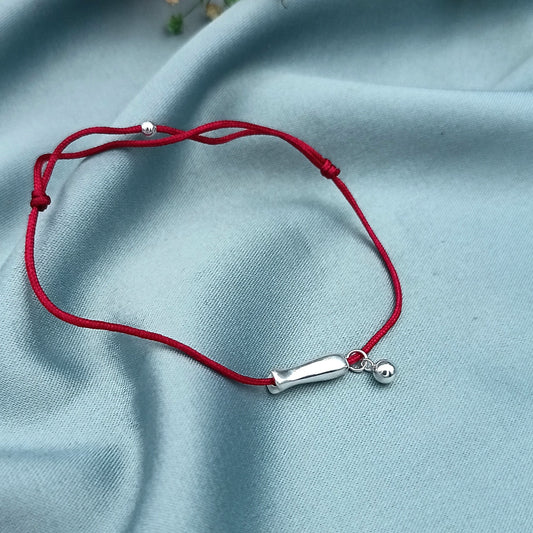 Pulsera Pez Plata e Hilo