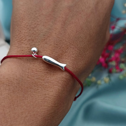 Pulsera Pez Plata e Hilo