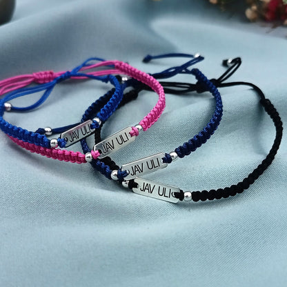 Pulsera macramé Plaquita Rectangular