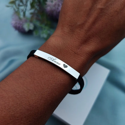 Pulsera Plata y Cuero
