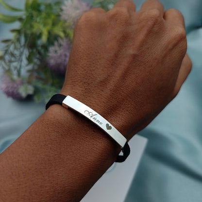 Pulsera Plata y Cuero