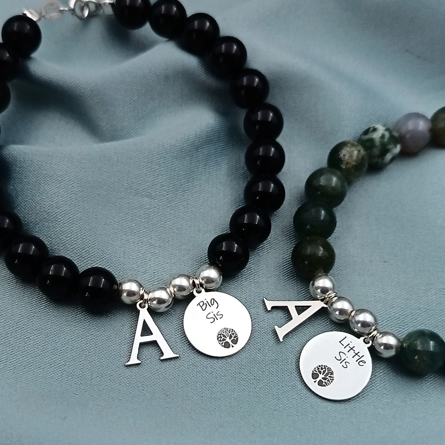 Pulseras Plata y Piedras Naturales Personalizadas para compartir